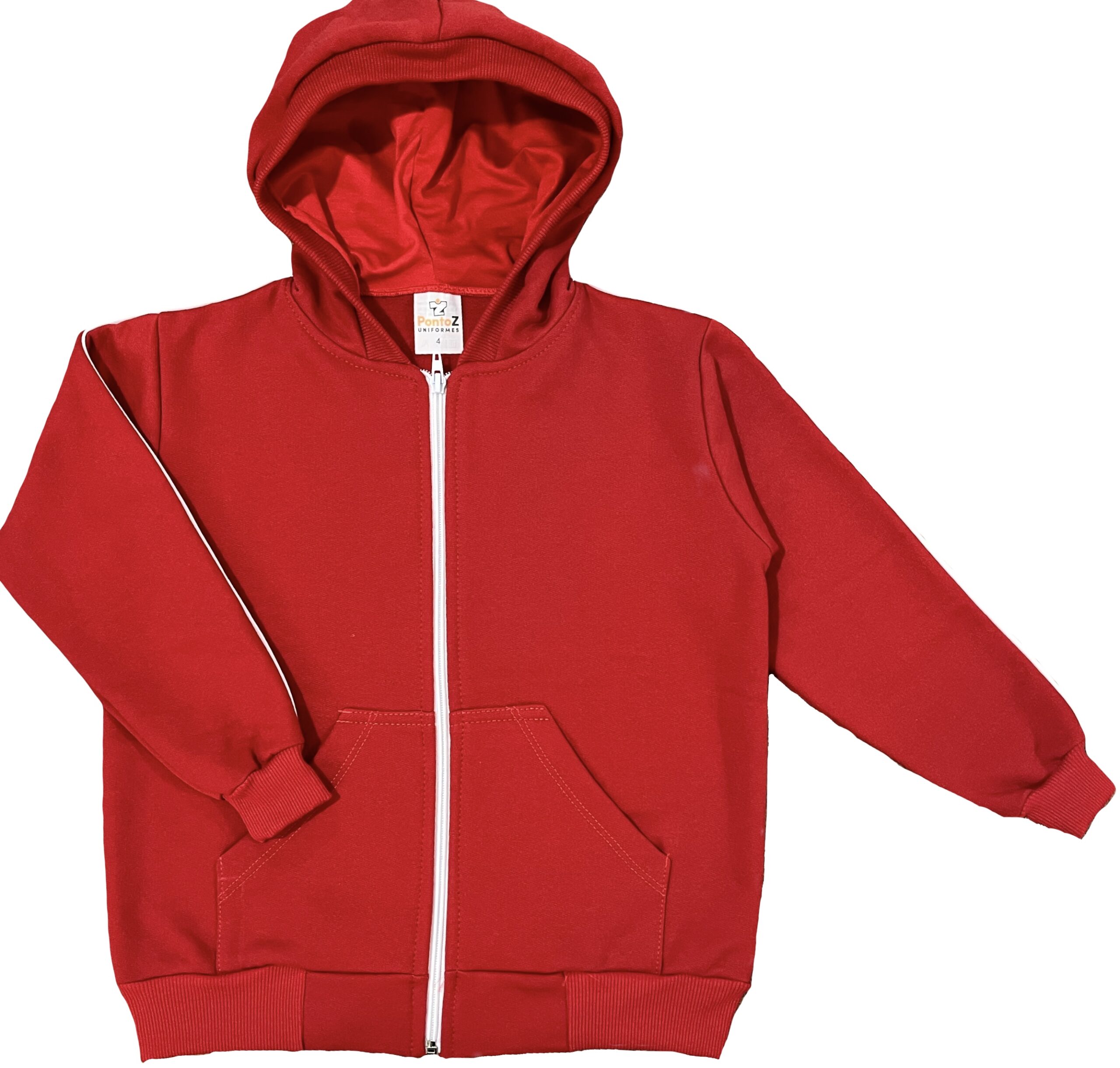 BLUSA ESCOLAR VERMELHA COM ZÍPER